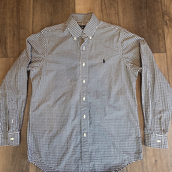 Ralph Lauren Classic Fit Black and White Gingham Long Sleeve Shirt - Picture 2 of 4